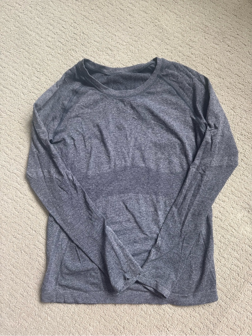 Athleta Women's Long Sleeve Crew Tee in Charcoal Heather